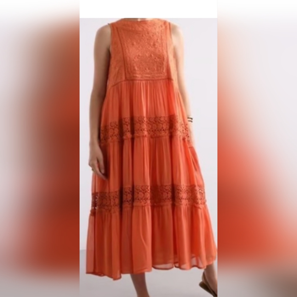 NWOT Sundance Catalog Yasmina Dress, Medium, Orange
